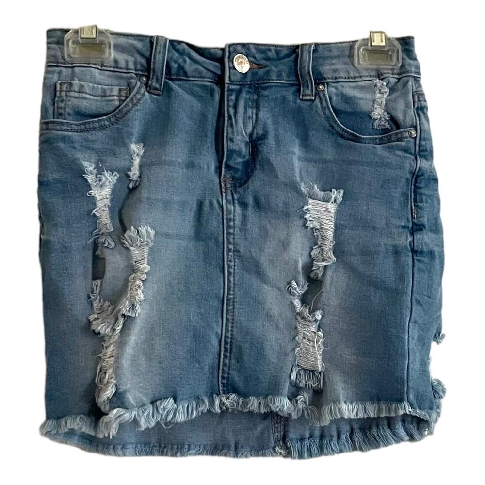 3/$15 Forever 21 Women's Distressed Blue Jean Denim Summer Skirt Small